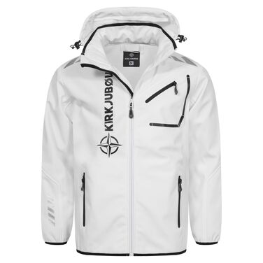 Чоловіча куртка софтшелл Kirkjubøur з капюшоном та флісовою підкладкою, водонепроникна (10 000 мм), дихаюча, колір Alvik White, розмір XS