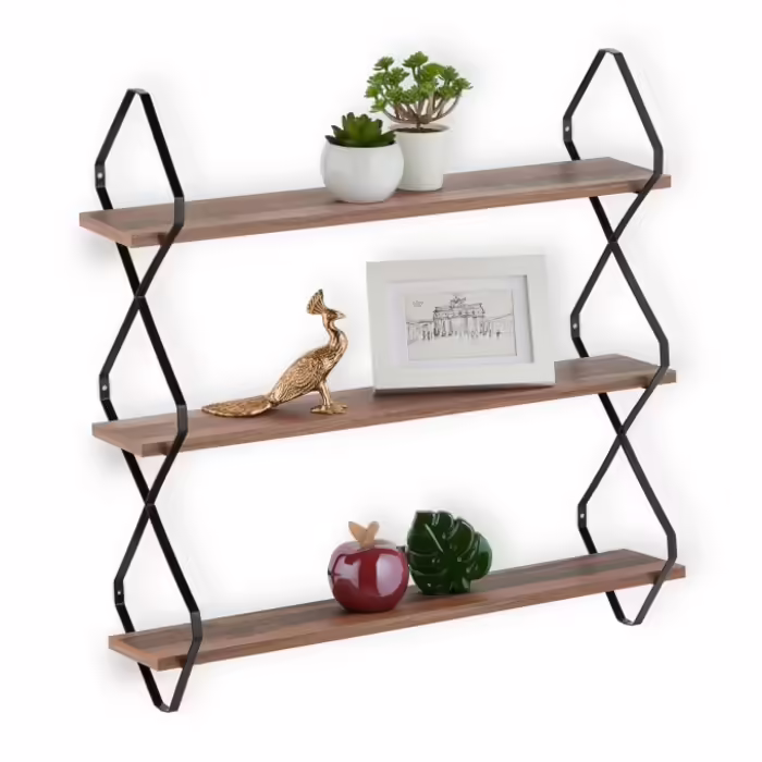 Relaxdays Wall Shelf with 3 Shelves
