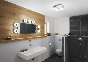 LEDVANCE Smart LED Bathroom Lamp white, 1200LM, 3000-6500K, 300mm x 70mm, IP44, Orbis Bath bathroom fixture with Wifi technology, dimmable, controllable via app and voice assistants (Chrome, 30cm, Round)