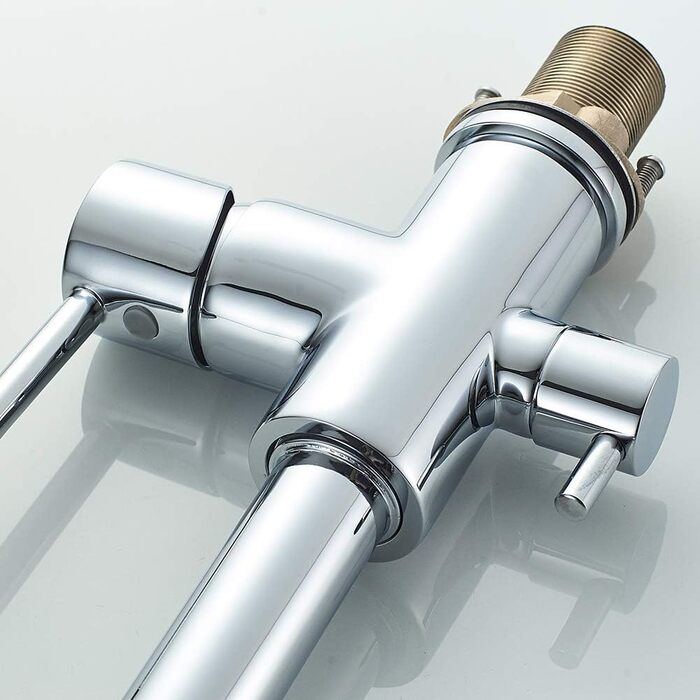 Кухонний змішувач 3-в-1 з обертанням 360° з нержавіючої сталі, з двома ручками, для фільтрації води, гарячої та холодної води, високого тиску, 3 шланги по 50 см