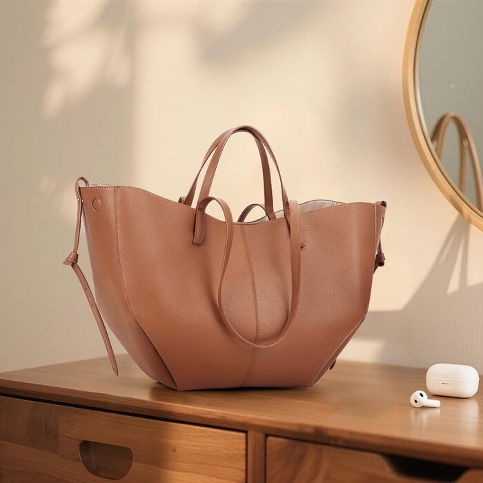 Велика жіноча сумка-шопер TIAASTAP зі штучної шкіри, елегантна сумка на плече для університету, покупок, подорожей, колір верблюжий