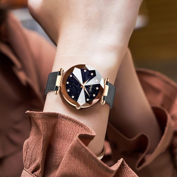 Жіночий годинник CIVO V-4 чорного кольору: водостійкий, мінімалістичний, кварцовий, елегантний, для повсякденного носіння