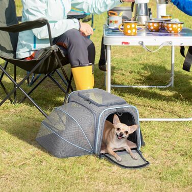 Транспортний бокс для котів та собак Petsfit - складаний, сірий, M