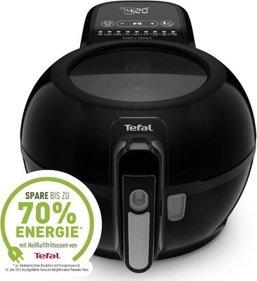 Tefal FZ7738 ActiFry Genius+ Hot Air Fryer | Air Fryer with Stirring Arm, No Shaking | 1500 W | 1.2 kg for 6 People | 9 Automatic Cooking Menus | Energy-Saving | Healthy Oil-Free Fryer | Black ActiFry Genius +