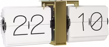 Karlsson KA5601WH Flipwatch without case, white, brass metal stand, white, 8.5 x 36 x 14 cm, novelty item