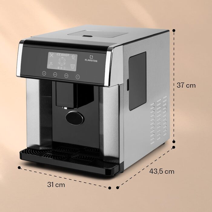 Машина для приготування льоду Klarstein Eiswürfelmaschine Klein, 3L, срібляста, 10-15 кг/24г