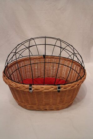 Кошик для собаки на кермо велосипеда з ротангу з металевою сіткою та подушкою XL або XXL. Кошик для собак, велосипедний кошик, кошик для покупок (XL з подушкою) (XXL з подушкою)