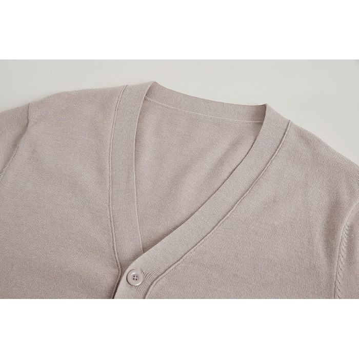 Чоловічий кардиган Runcati без коміра, в'язаний, бежевий, розмір M