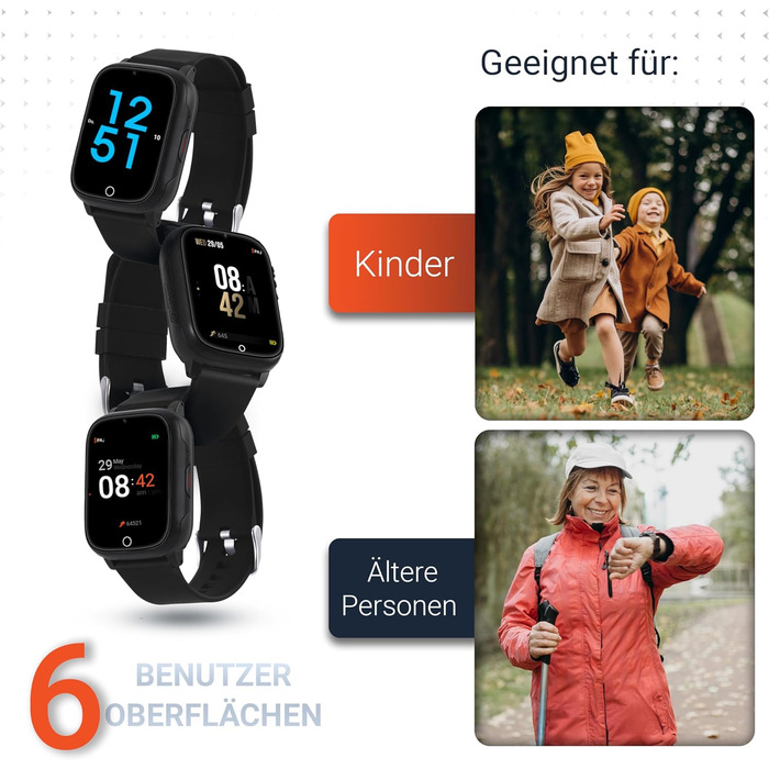 Дитячий розумний годинник PAJ Finder 4G - GPS трекер, SOS, камера, зв'язок, реальна локація, водостійкий, чорний