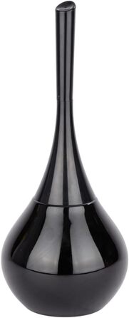 Набір для туалету WENKO Mod. Flakon: тримач щітки та щітка для унітазу, чорний, кераміка та пластик, 17x42.5 см