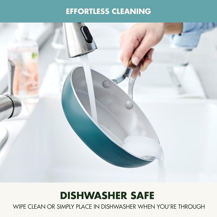 Набір сковорідок GreenPan Nova: 20.3 см та 25.4 см, індукційні, без PFAS, антипригарне покриття з кераміки, безпечні для здоров'я, придатні для миття в посудомийній машині та духовці