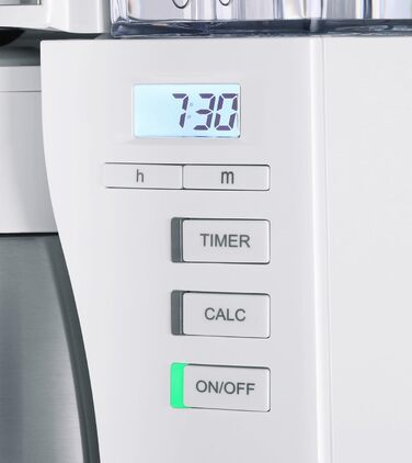 Melitta Look Therm Timer - Filter Coffee Machine - with Thermos Carafe - Timer Function - Drip Stop - White (1025-17) White with Thermos Carafe Single