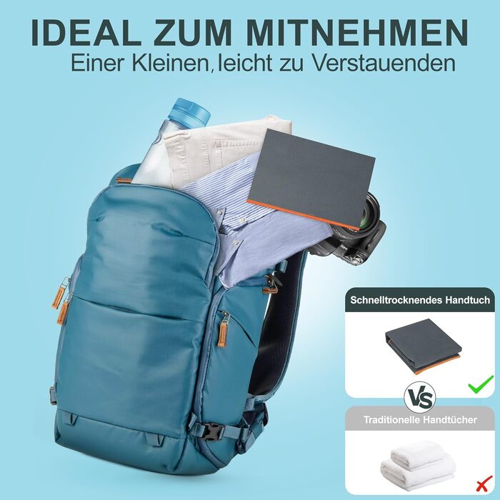 Набір спортивних рушників 2 шт. 120x50 см з кишенею на блискавці, мікрофібра, для фітнесу, тренувань, кемпінгу, подорожей (сірий-жовтий)