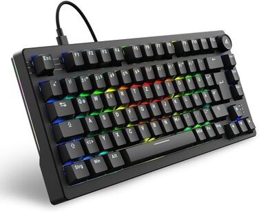 Sharkoon Skiller SGK25 RGB – ігрова клавіатура, 75% layout, Hot Swap, перемикачі Huano RED, чорна