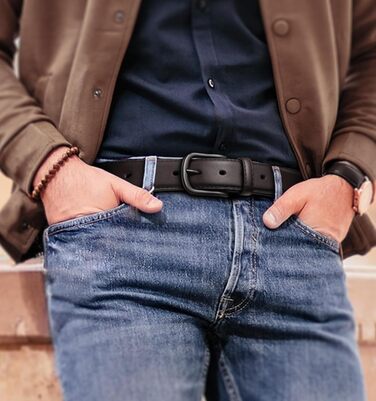 Чоловічий шкіряний ремінь BULLIANT, 31 мм, регульований, темно-коричневий