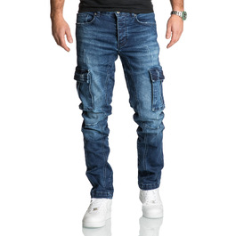 Чоловічі джинси Cargo Regular Slim Denim R7977 Dunkelblau (34W/30L) - зручні та стильні