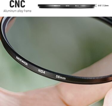 Набір фільтрів ND NEEWER 58mm (ND2, ND4, ND8, ND16) для Canon, Nikon, Sony, Panasonic DSLR