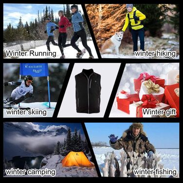 PROSmart Тепла жилетка з флісу, USB акумулятор, унісекс, чорний (M)