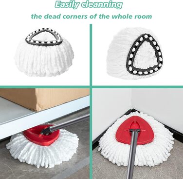 8 Pack Spin Mop Replacement Heads, 360 Degree Spinning Mop Replace Head, 100% Microfiber Mop Head Replacement Compatible with Triangle Spin Mop for Floor Cleaning