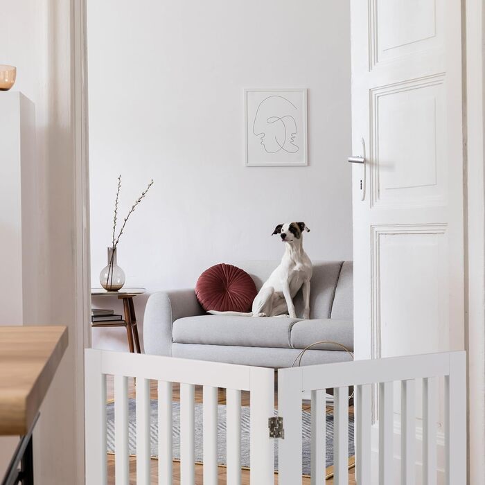 Захисне ворота для собак Relaxdays, розкладне, 91,5 x 103 см, чорний, MDF