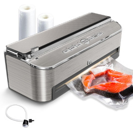 Вакуумний пакувальник Mesliese 120W з вбудованим ножем | Збереження продуктів від вологи | Срібний колір