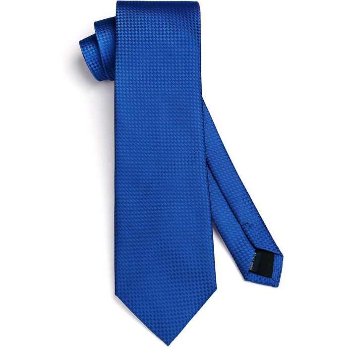 HISDERN Краватка для чоловіків з нагрудним хустиком у горошок. Краватка для весілля, класичний стиль, бізнес. Набір краватки та хустинки, універсальний розмір (A-16, Королівський синій)