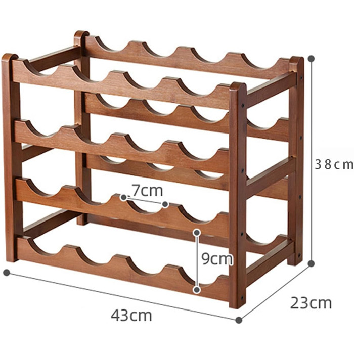 Bamboo Wine Rack (16 Bottles) – 4-Tier Stackable & Space-Saving Design | Ideal for Kitchen, Wine Cellar, or Restaurant | Eco-Friendly & Assembly-Free