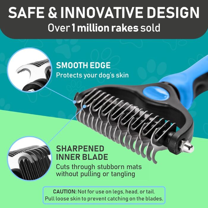 MaxPower Щітка для собак та котів Planet - для вичісування підшерстка, двостороння гребінка для довгошерстих тварин, рожева (блакитна, велика)