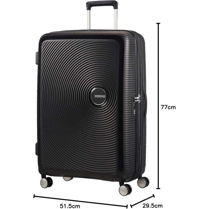 Чемодан American Tourister Soundbox Spinner L EXP 77 см, 97/110 л, чорний (Bass Black)