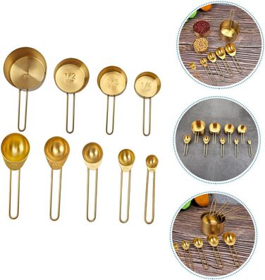 DECHOUS 3-Piece Measuring Spoon Set Stainless Steel Measuring Cup for Moving In, Christmas Gift, Christmas Presents, Paper, Mini, Professional Measuring Cup, Baking Accessories, Stainless Steel, Golden