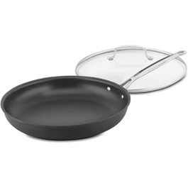 Cuisinart Chef's Classic Crepe Pan, 10 inch, Hard-Anodized, Black, 623-24 (Pan with Lid)