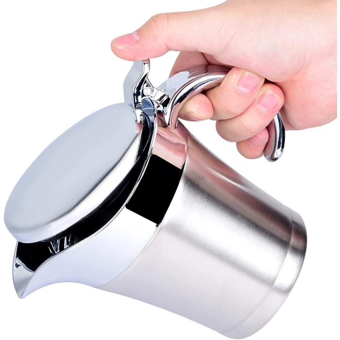 Saucepan, Sauce Pot, Stainless Steel Sauce Creamer Insulated, 304 Stainless Steel Heat and Cold Insulated, Double-Walled, Sauce Pot, Serving Creamer (Small 450Ml)