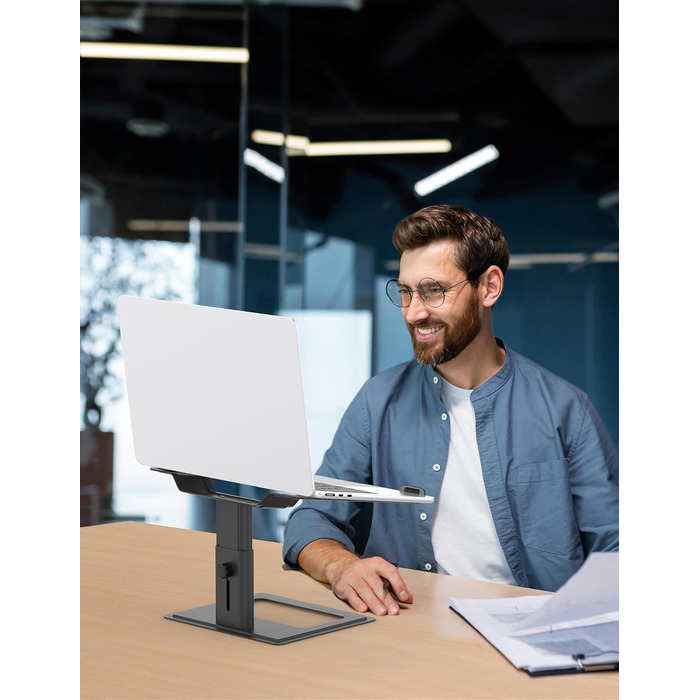 Підставка для ноутбука Soundance настільна, регульована, чорна, 10-17.3 дюймів