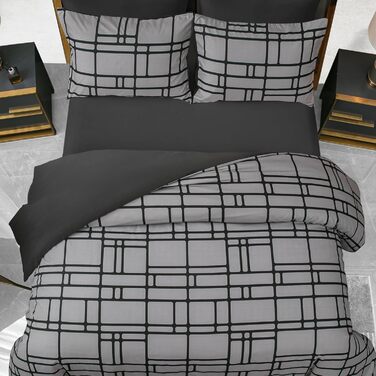 Комплект постільної білизни Pamposh 135x200 (4 шт.) - сірий, мікрофібра, з блискавкою