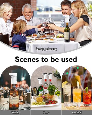 Electric Wine Decanter, Aerator, Dispenser, Pourer, Whisky Liqueur Pump, Funny, Unique, Birthday Gift, Men, Women, Mom, Dad, Boss, Brother, Husband (White)