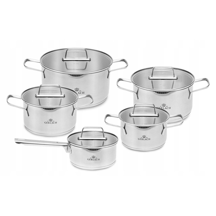 Набір каструль Gerlach Ambiente з нержавіючої сталі, 10 предметів