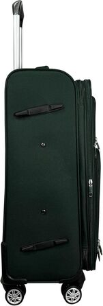 Чемодан-валіза на колесах, тканинний, розширюваний, з подвійними колесами (M/L/XL/XXL або набір 4 шт.), м'яке багаж (фіолетовий, ручна поклажа (55 см)), (ручна поклажа (55 см), смарагдовий)
