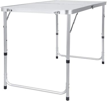 Складний алюмінієвий стіл 120 см для пікніка, кемпінгу, саду та вечірок. 3 регульовані висоти.