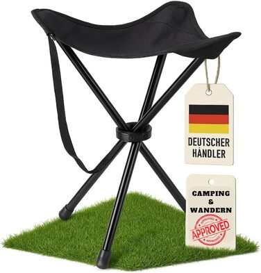 Складаний табурет для кемпінгу 550г, ультралегкий, 3-ногий, висота 40см, сідушка 30см, до 100кг, для фестивалів, виставок, піших прогулянок