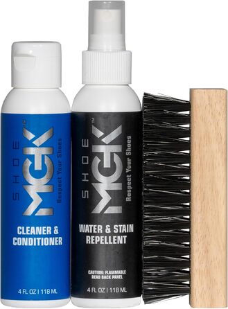 SHOE MGK Shoe Cleaner Set – Water and dirt-repellent plus shoe cleaner/conditioner cleaning set for sports shoes, tennis shoes, and sneakers