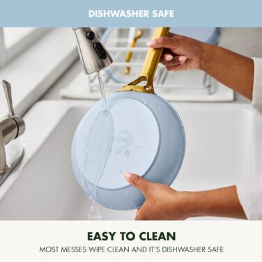 Сковорода GreenPan Reserve Pro 20.3 см з антипригарним покриттям, кераміка, нержавіюча сталь, блакитний колір, NSF-сертифікована, для плити та духовки