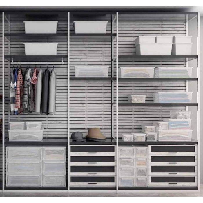 Kreher 2-Piece XL Storage Boxes with Lid made of Transparent Plastic and XL Storage Volume! Dimensions: 37.6 x 52 x 13.9 cm