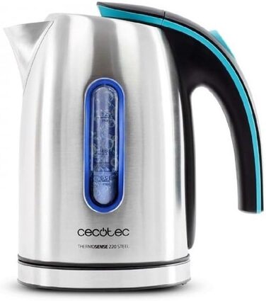 Електричний чайник Cecotec ThermoSense 1.2 л, бездротовий, з нержавіючої сталі, знімний фільтр від накипу