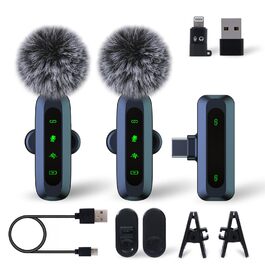 Портативний мікрофон для iPhone та USB-C, міні мікрофон з шумозаглушенням та LED-дисплеєм, ідеальний для Vlog та TikTok