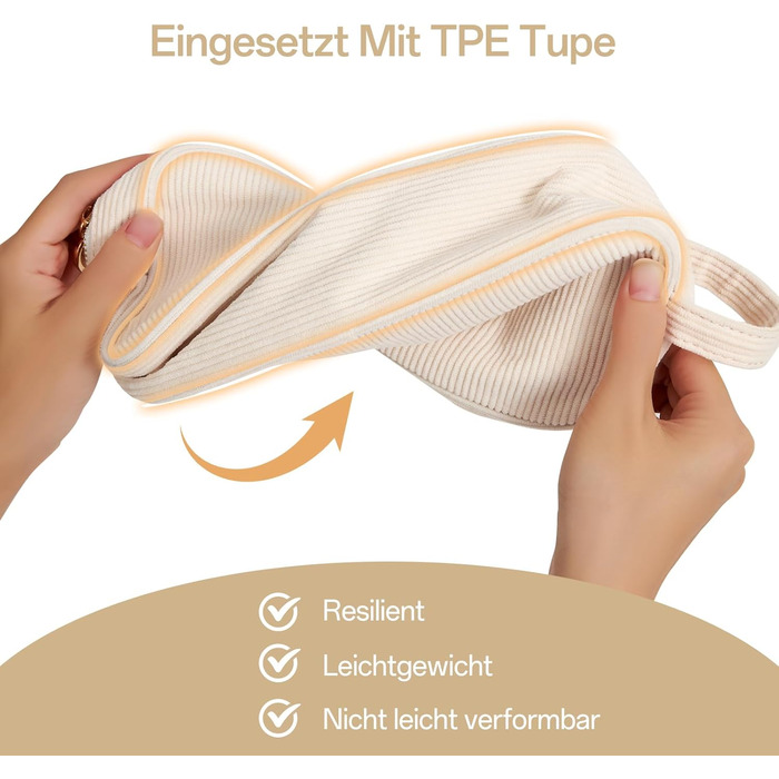 Косметичка для жінок KALIDI з корду, зелено-бежева, з відділеннями, на блискавці, для подорожей