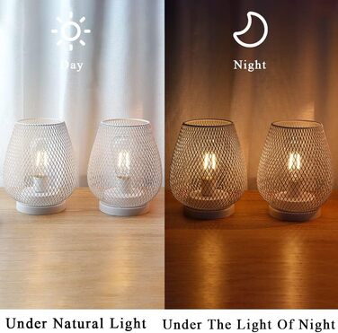 LED ліхтар JHY DESIGN 2 шт. з металевого каркасу, акумуляторний, бездротовий, 17 см, індустріальний стиль, для дому та декору