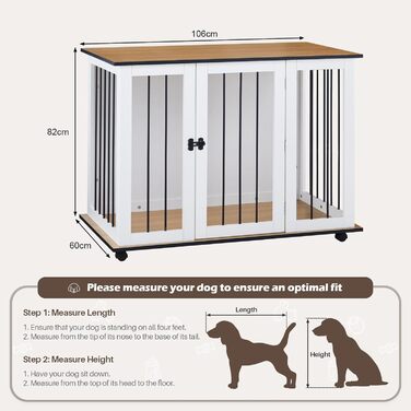 Тамбур для собак TUKAILAi, стильний будиночок для собак в інтер'єрі, клітка для собак, переноска для собак, білий та коричневий