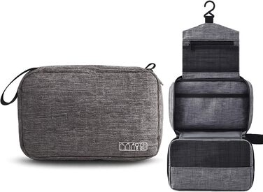 Чоловіча туалетна сумка-органайзер для підвішування, сіра. Водонепроникна дорожня туалетна сумка з гачком