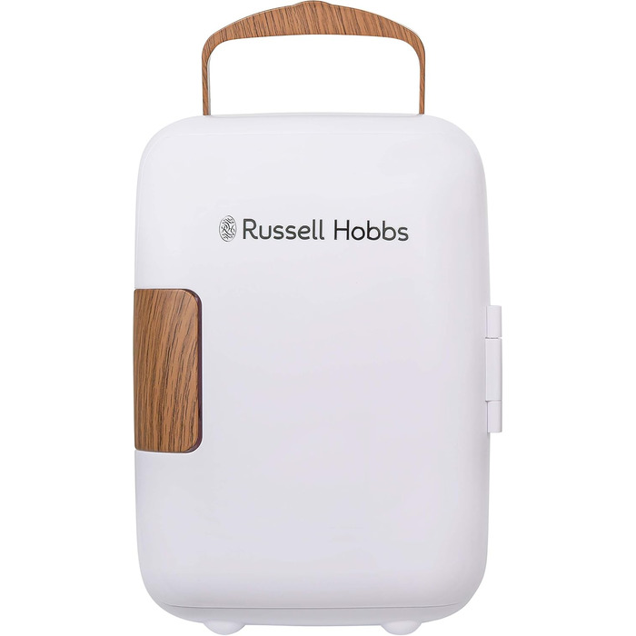 Russell Hobbs Mini Portable Cooler & Warmer - Drink, Beauty & Skincare - AC/DC - Scandi Style White & Wood Effect