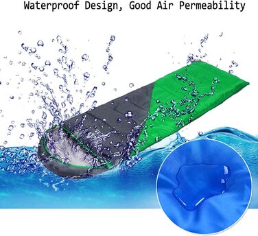 Camping Sleeping Bag, 4 Seasons, Waterproof, Outdoor Hiking, Backpacking, Travel Sleeping Bag, Portable Mummy Sleeping Bags for Adults, Kids